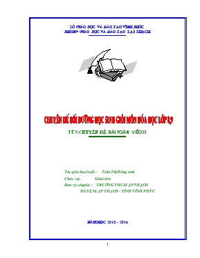Chuyên đề Bài toán về oxi